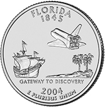 アメリカ合衆国造幣局50州25セントプログラム　フロリダ州
