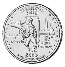 アメリカ合衆国造幣局50州25セントプログラム　イリノイ州