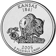 アメリカ合衆国造幣局50州25セントプログラム　カンザス州