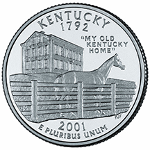 アメリカ合衆国造幣局50州25セントプログラム　ケンタッキー州