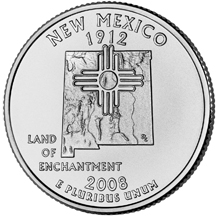 アメリカ合衆国造幣局50州25セントプログラム　ニューメキシコ州