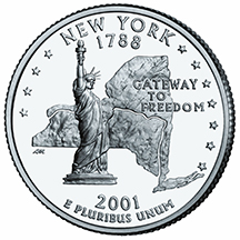 アメリカ合衆国造幣局50州25セントプログラム　ニューヨーク州