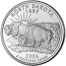 アメリカ合衆国造幣局50州25セントプログラム　ノースダコタ州