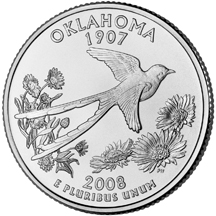 アメリカ合衆国造幣局50州25セントプログラム　オクラホマ州
