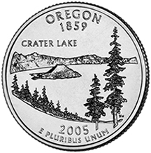 アメリカ合衆国造幣局50州25セントプログラム　オレゴン州