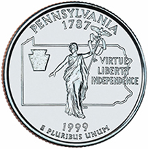 アメリカ合衆国造幣局50州25セントプログラム　ペンシルバニア州