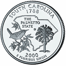 アメリカ合衆国造幣局50州25セントプログラム　サウスカロライナ州