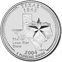 アメリカ合衆国造幣局50州25セントプログラム　テキサス州