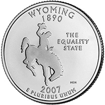 アメリカ合衆国造幣局50州25セントプログラム　ワイオミング州