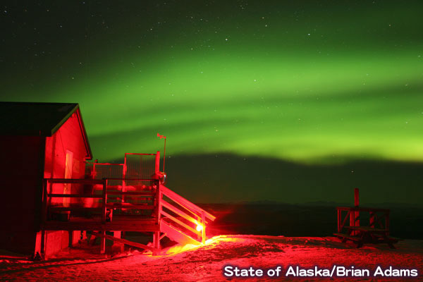 アラスカのオーロラ観測