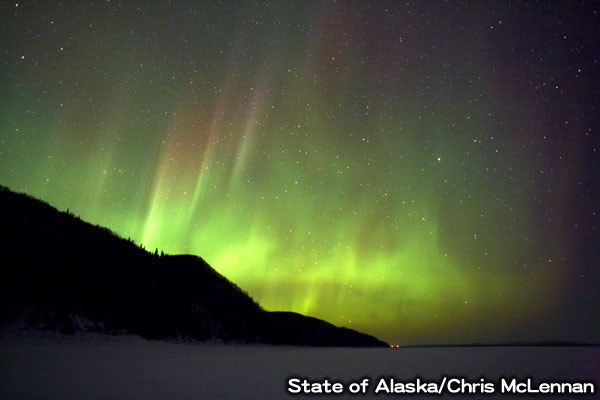 アラスカのオーロラ観測