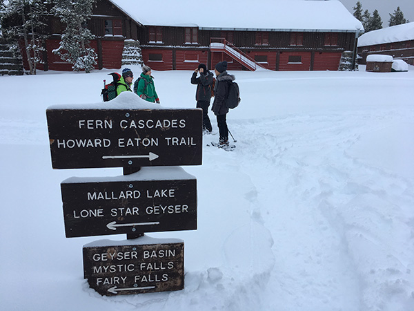 イエローストーン国立公園でスノーシュー