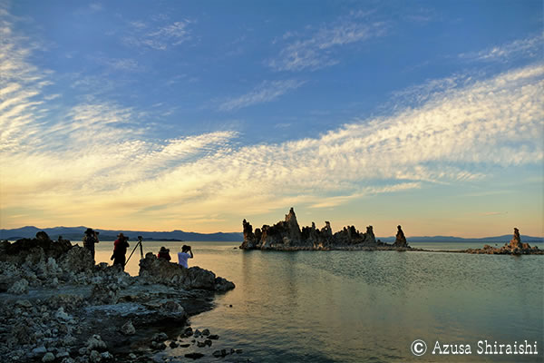 ピンク色に輝くモノレイク・トゥファ州立自然保護区